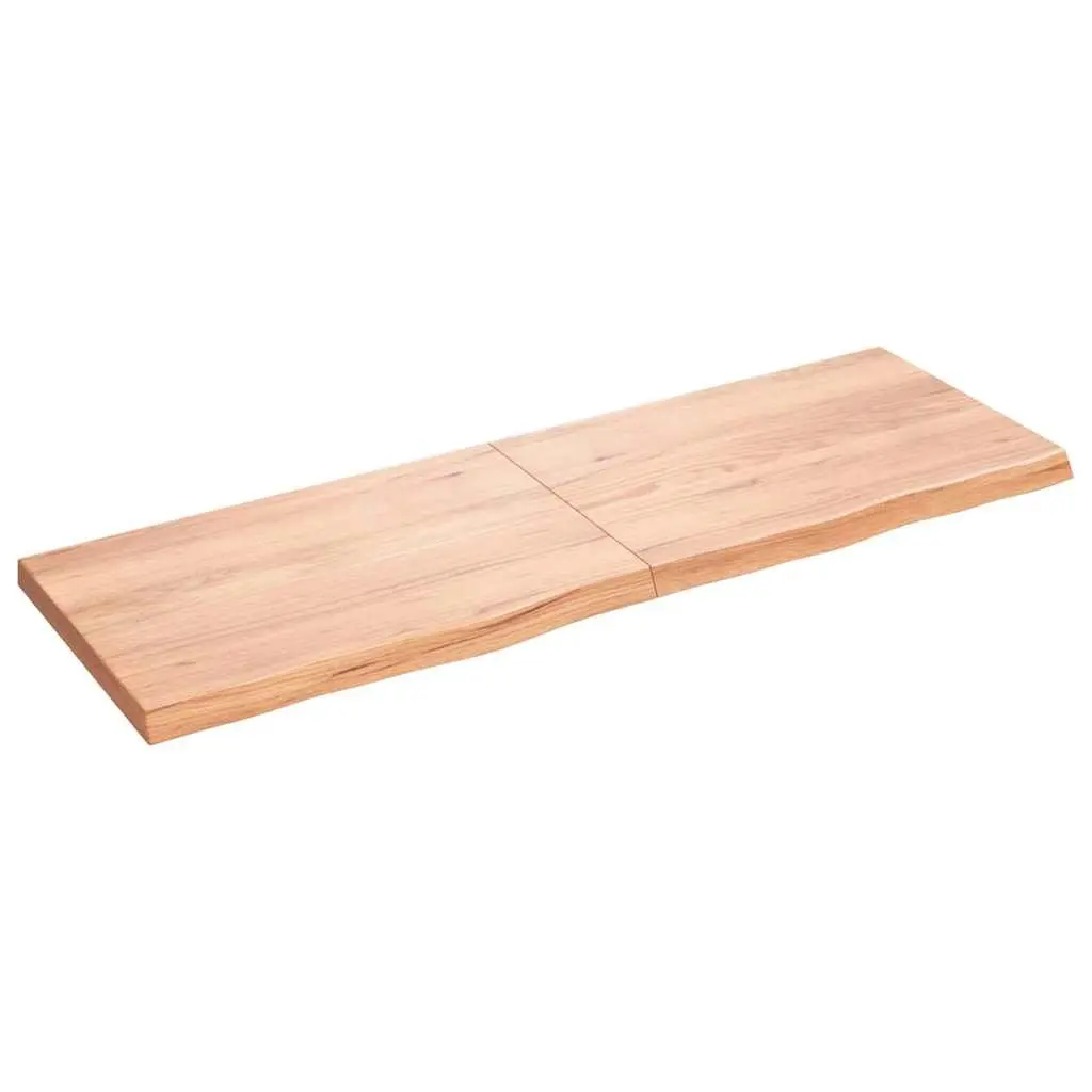 Wall Shelf Rustic Style Solid Oak Wood Light Brown Folding 180x60cm