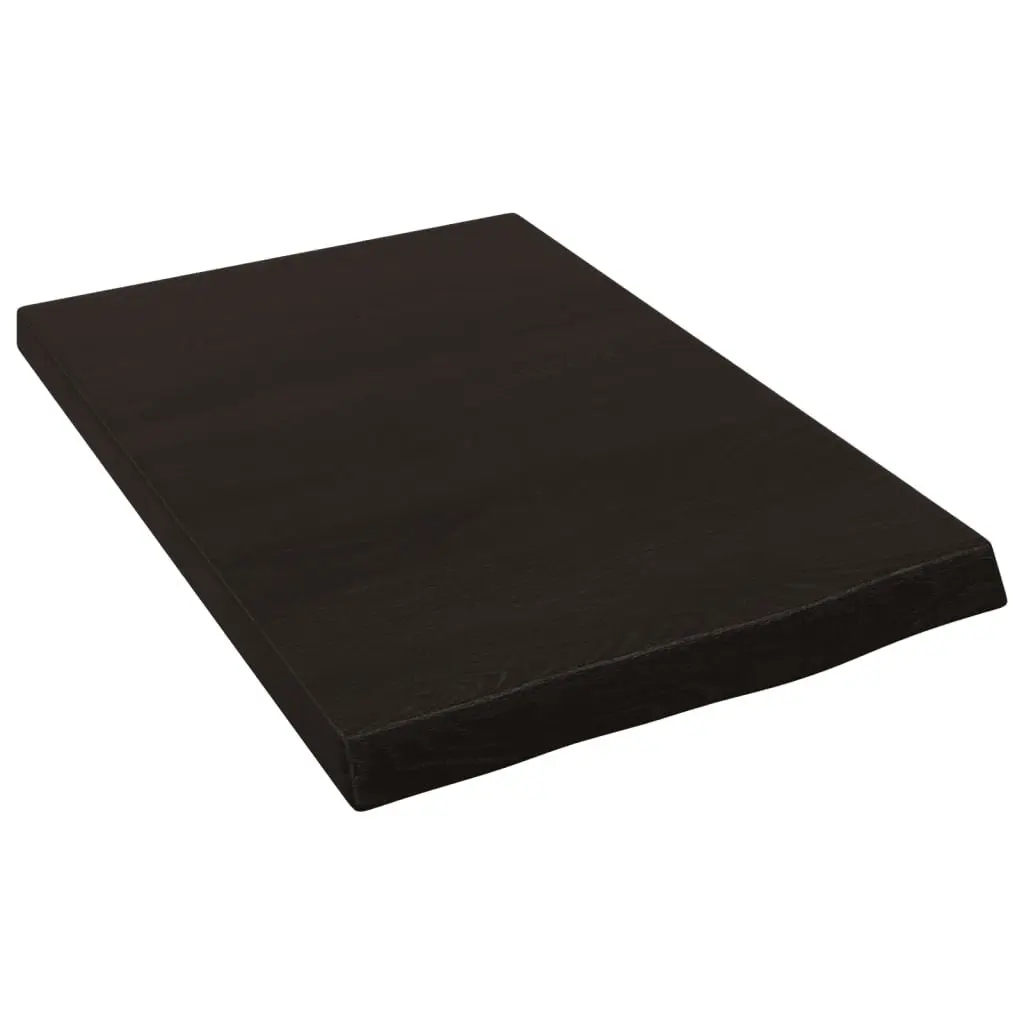 Wall Shelf Rustic Dark Brown Solid Oak Wood 40 x 60 x 2-4 cm