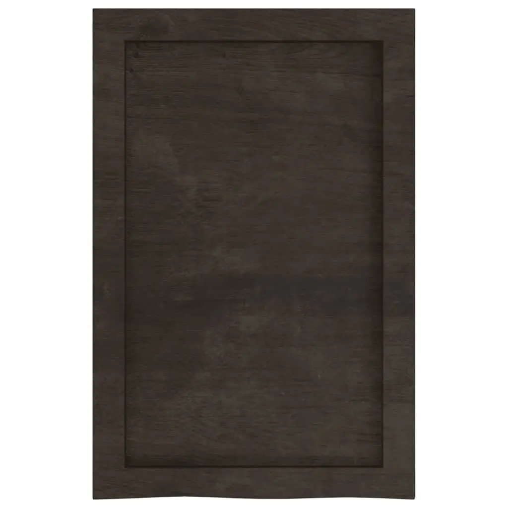 Wall Shelf Rustic Dark Brown Solid Oak Wood 40 x 60 x 2-4 cm
