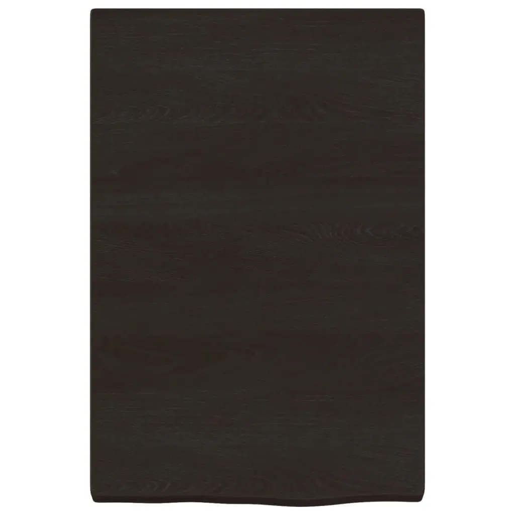 Wall Shelf Rustic Dark Brown Solid Oak Wood 40 x 60 x 2-4 cm