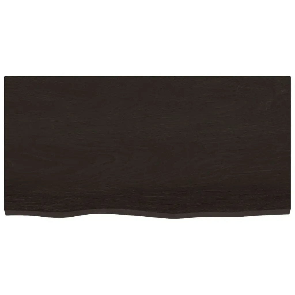 Wall Shelf Rustic Dark Brown Solid Oak Wood 80 x 40 x 2-4 cm