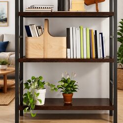 Wall Shelf Dark Brown Solid Oak Wood Rustic Storage Floating Ledge 80x60cm