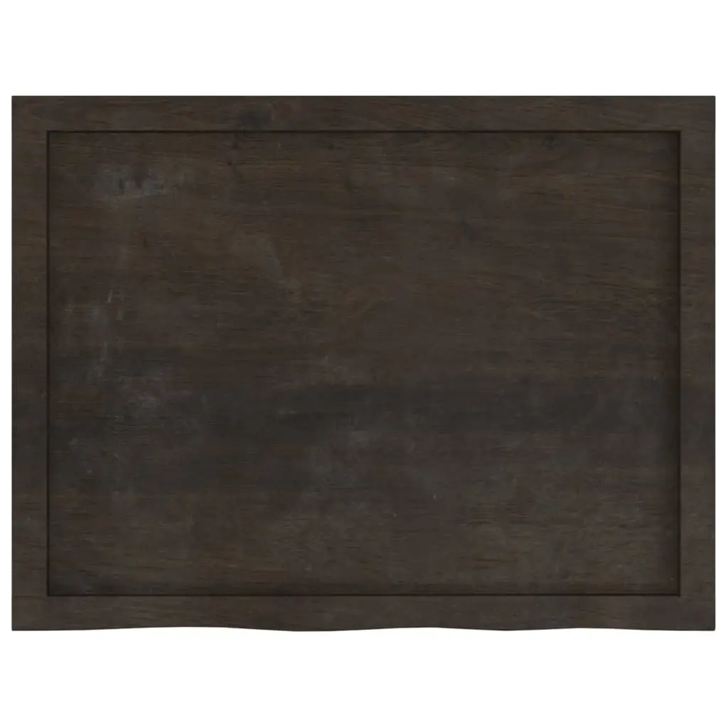 Wall Shelf Rustic Solid Oak Wood Dark Brown 80x60cm