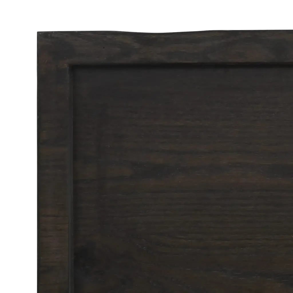 Wall Shelf Rustic Handmade Live Edge Dark Brown Solid Oak Wood 80 x 60 x 2-6 cm