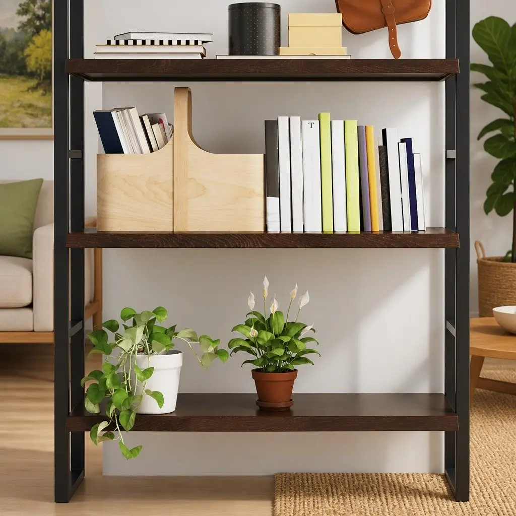 Wall Shelf Rustic Dark Brown Solid Oak Wood 100x40cm