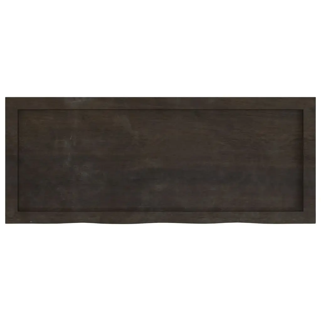 Wall Shelf Rustic Dark Brown Solid Oak Wood 100x40cm