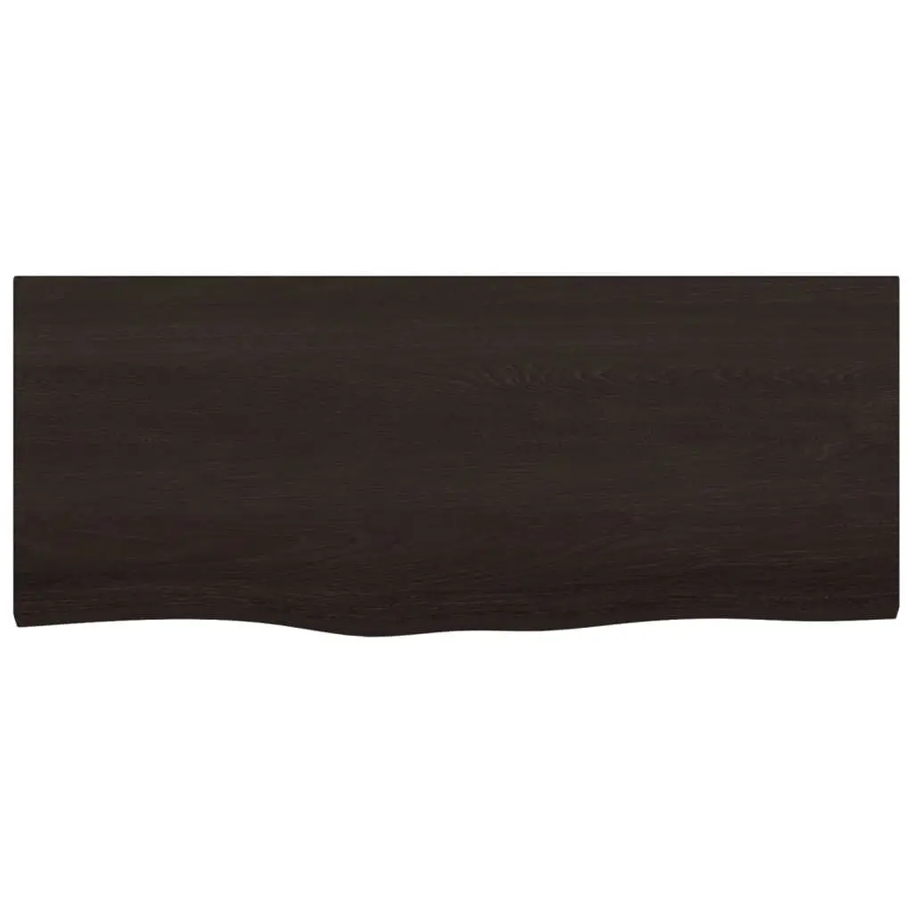 Wall Shelf Rustic Dark Brown Solid Oak Wood 100x40cm