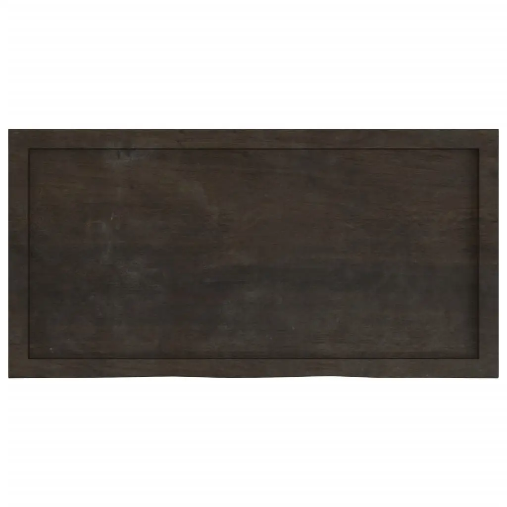 Wall Shelf Rustic Style Dark Brown Solid Oak Wood 100 x 50 x 2-4 cm