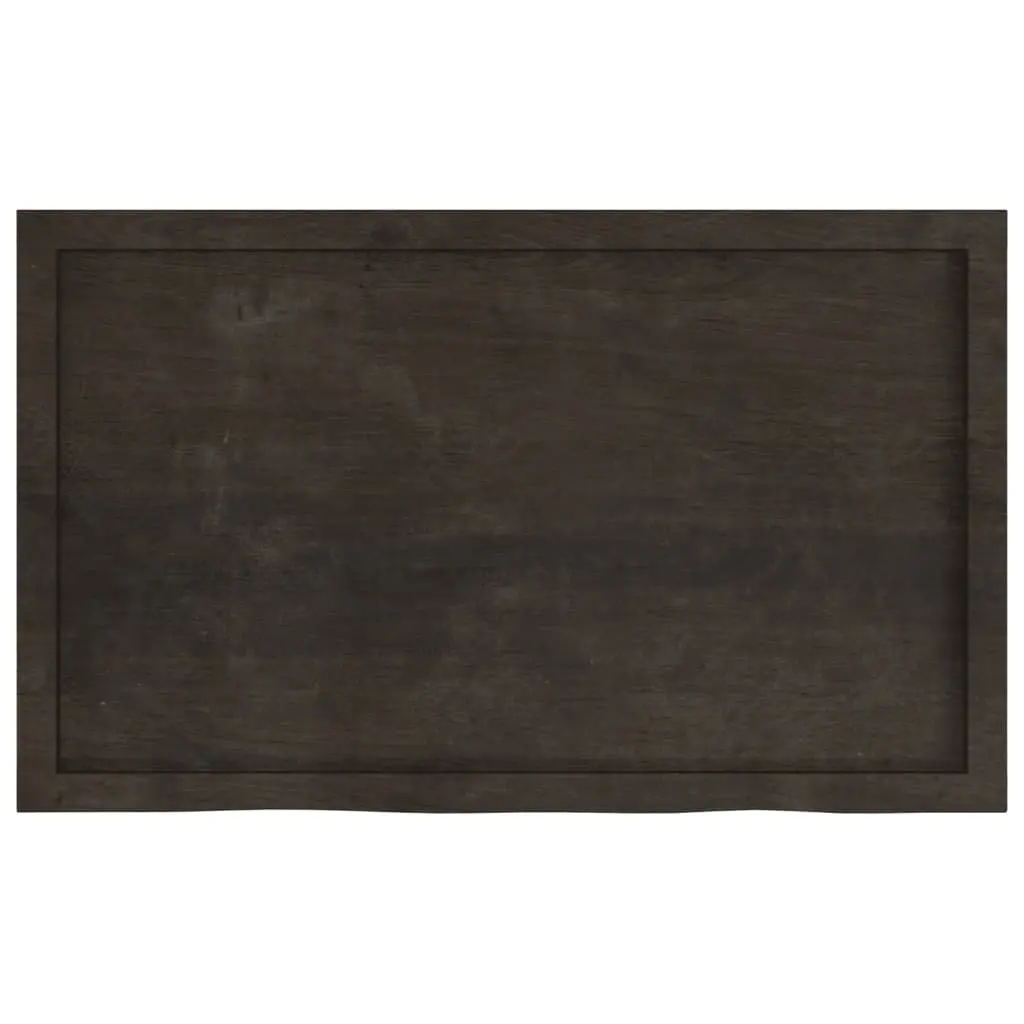 Wall Shelf Dark Brown Solid Oak Wood Rustic Storage Shelving 100x60cm