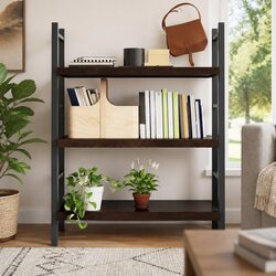 Wall Shelf Dark Brown Solid Oak Wood Storage Rustic Live Edge Floating Ledge