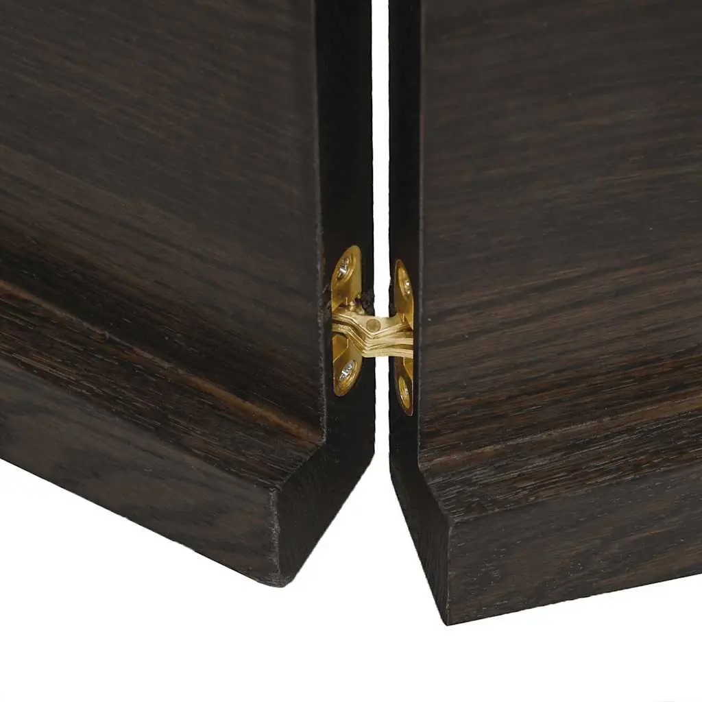 Wall Shelf Dark Brown Solid Oak Wood Rustic Folding Storage Shelving Unit