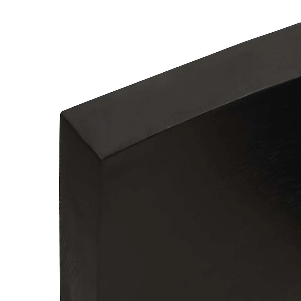 Wall Shelf Dark Brown Solid Oak Wood Rustic Storage Folding Design 120x50cm