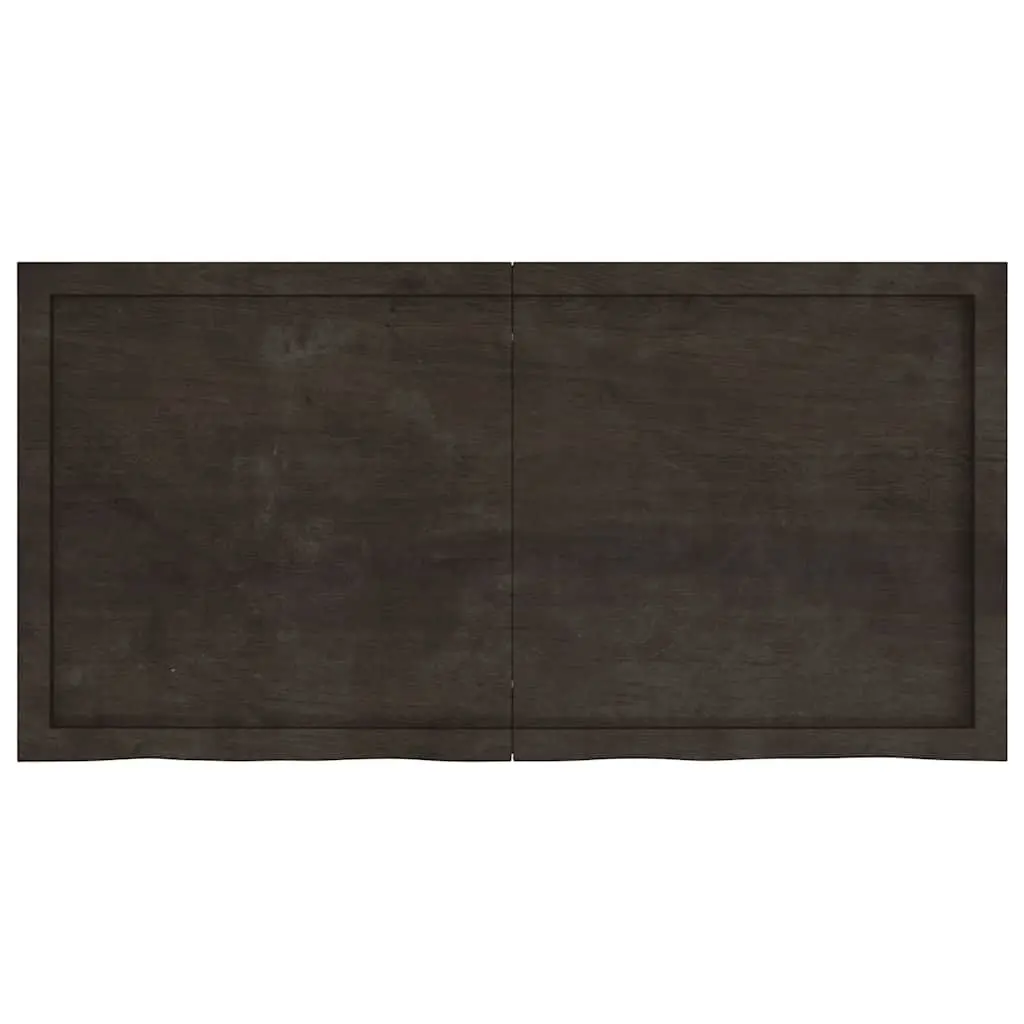 Wall Shelf Dark Brown Solid Oak Wood Storage Shelving Rustic Design 120x60cm