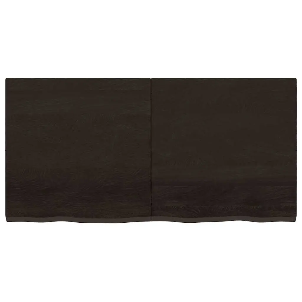Wall Shelf Dark Brown Solid Oak Wood Storage Shelving Rustic Design 120x60cm