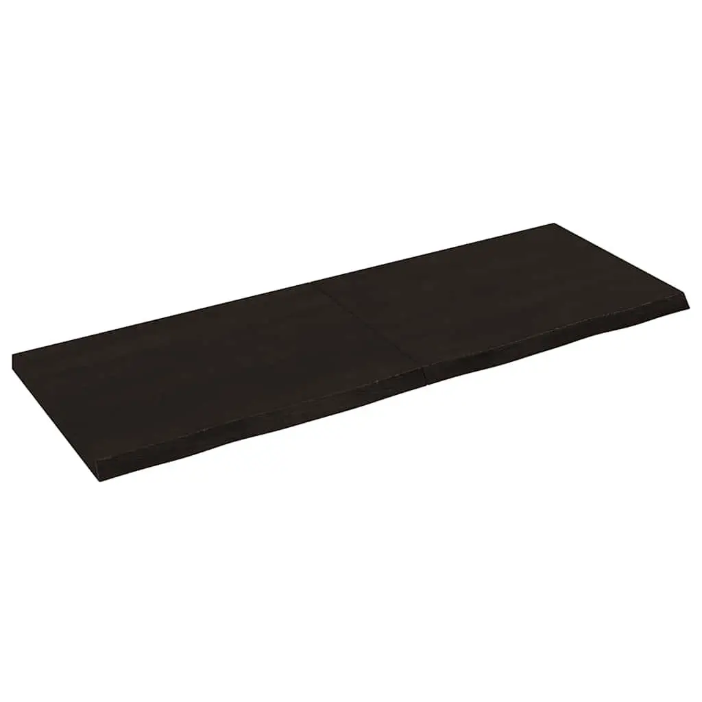 Wall Shelf Solid Oak Wood Dark Brown Rustic Folding Storage 140x50cm