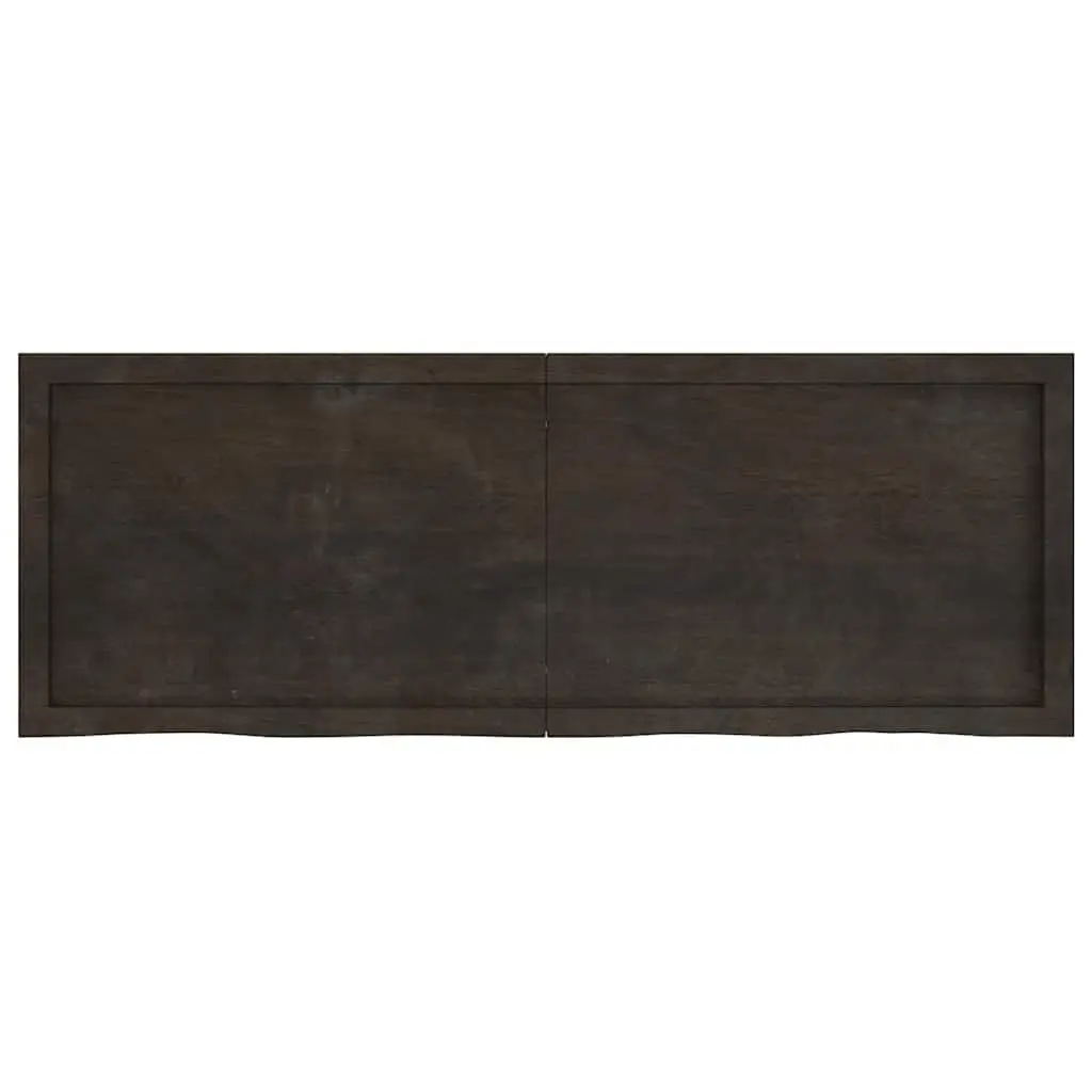 Wall Shelf Solid Oak Wood Dark Brown Rustic Folding Storage 140x50cm