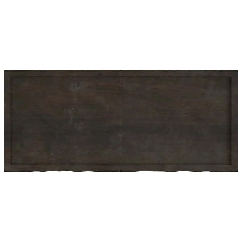 Wall Shelf Rustic Folding Dark Brown Solid Oak Wood 140x60cm