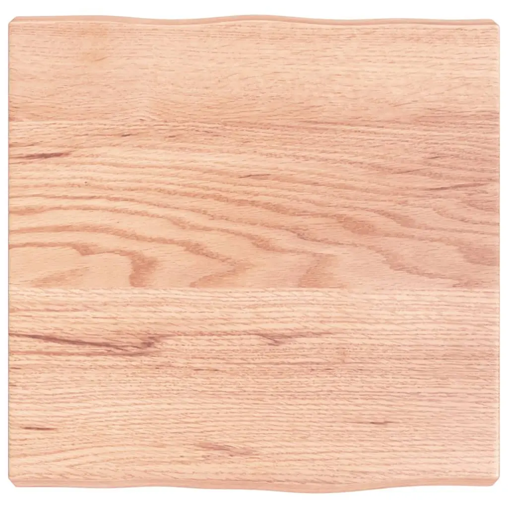 Solid Oak Wood Table Top Live Edge Light Brown 40x40cm