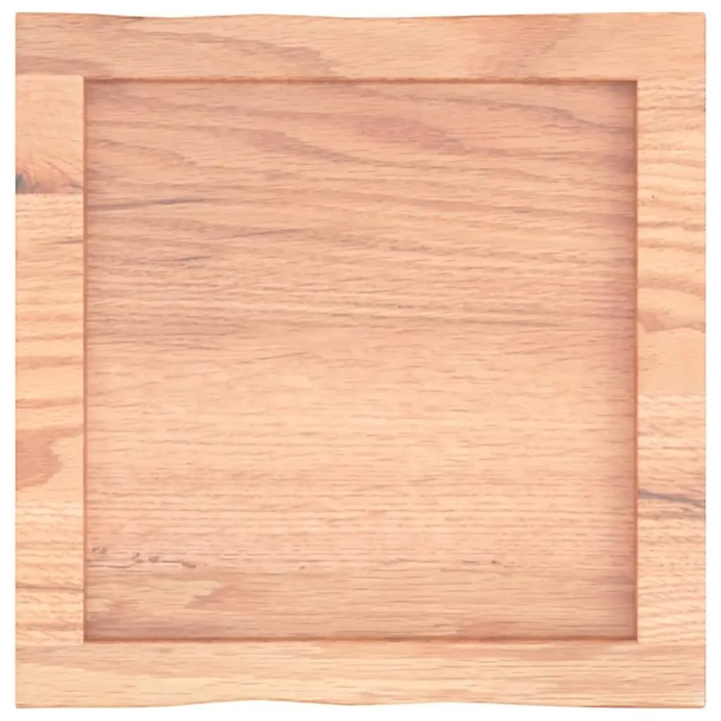 Solid Oak Wood Table Top Live Edge Light Brown 40x40cm