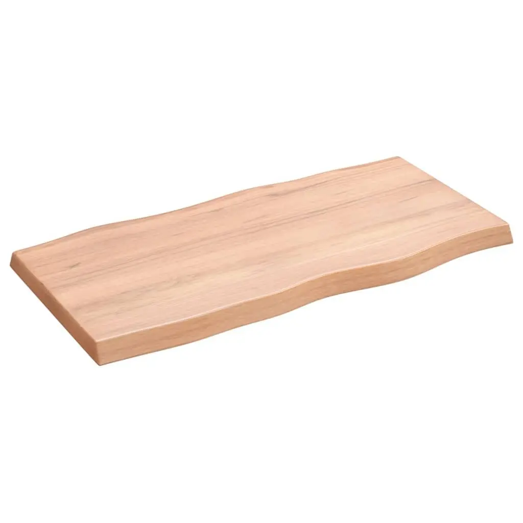 Solid Oak Wood Table Top Light Brown Live Edge 80x40cm Replacement Dining
