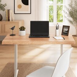 Solid Oak Wood Table Top Live Edge Brown 100x40cm Replacement Dining Desk