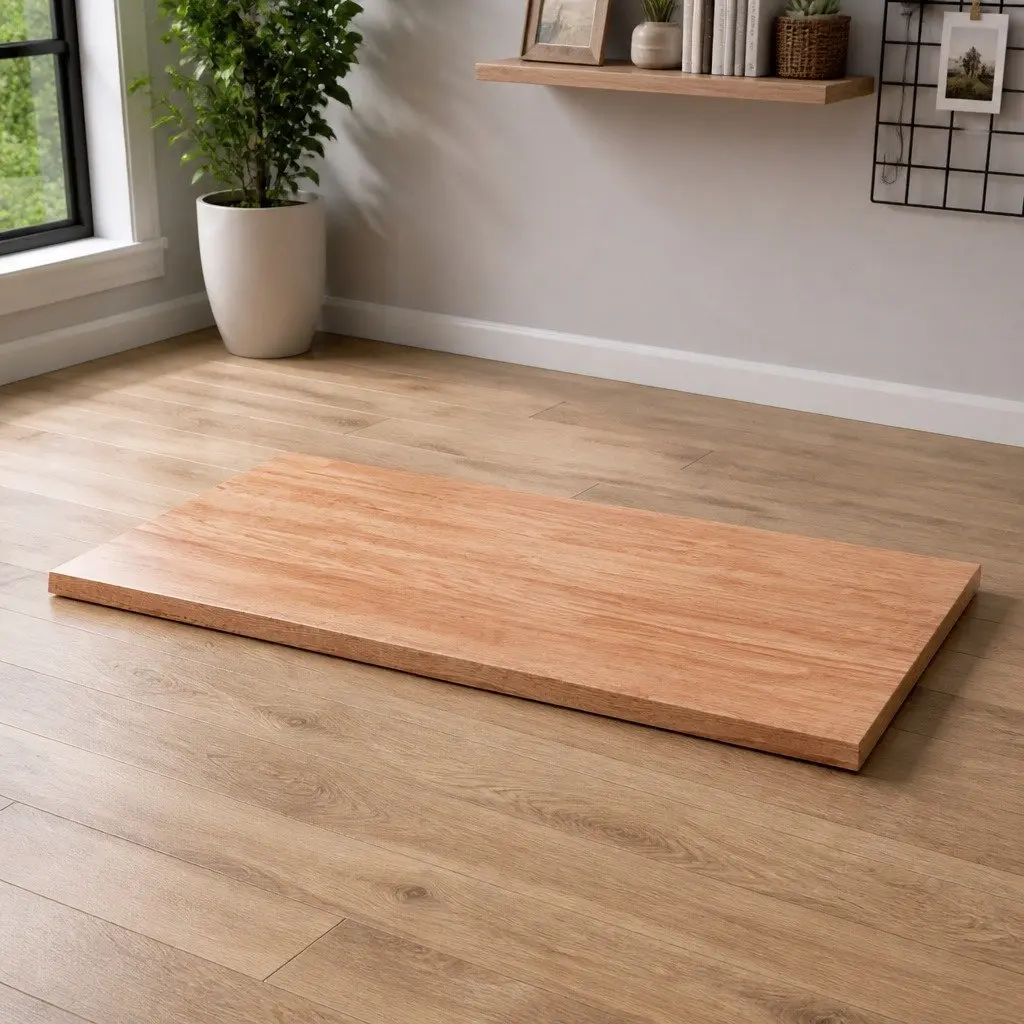 Solid Oak Wood Table Top Live Edge 100x50cm Brown Treated Replacement Board