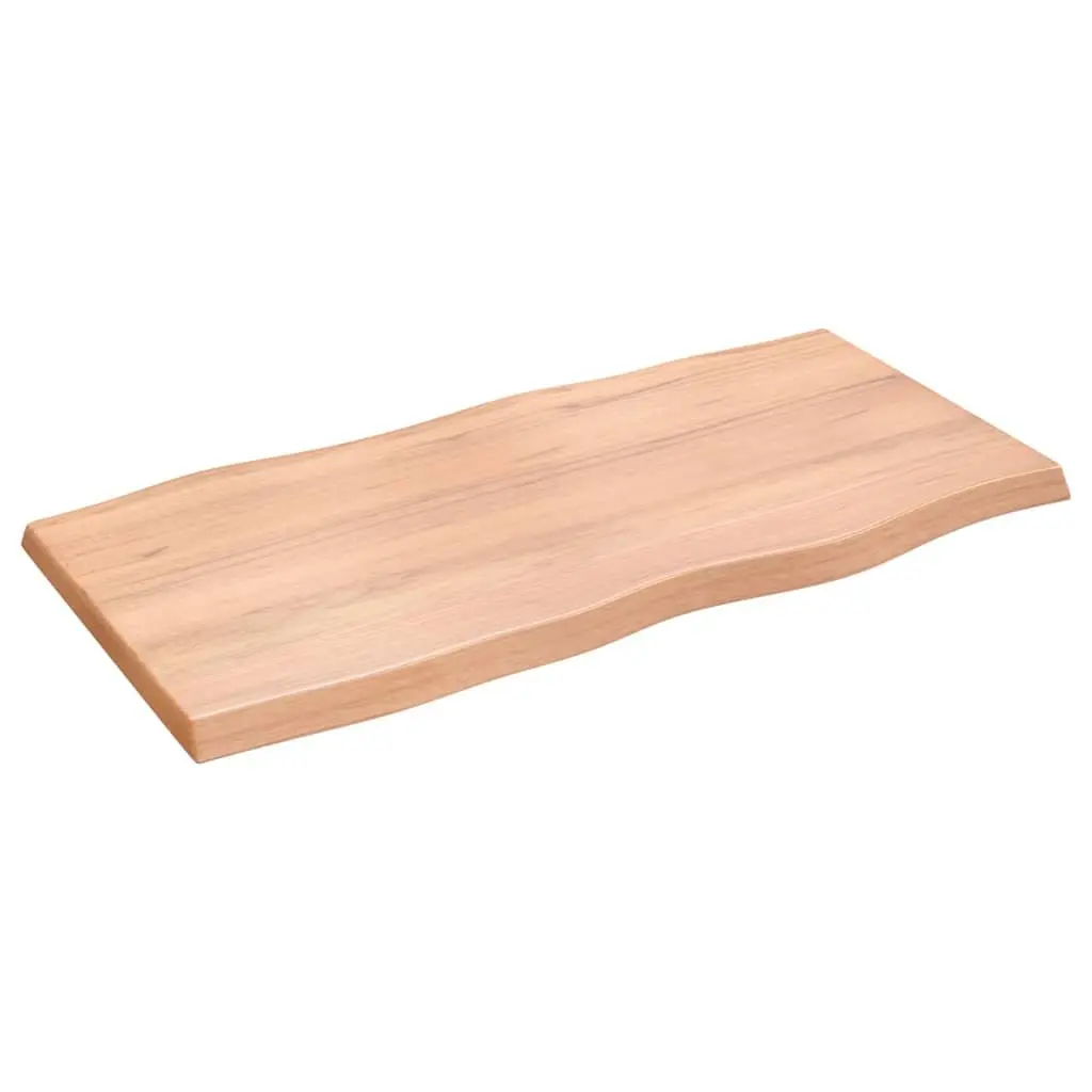 Live Edge Table Top Solid Oak Wood Handcrafted Brown 100x50cm Varnished