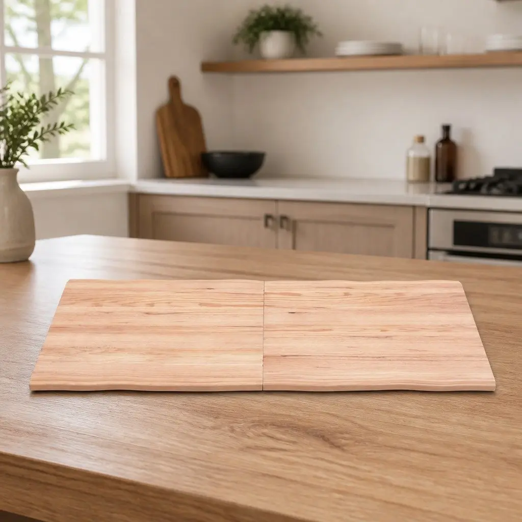 Wooden Table Top Live Edge Solid Oak Folding 140x50cm