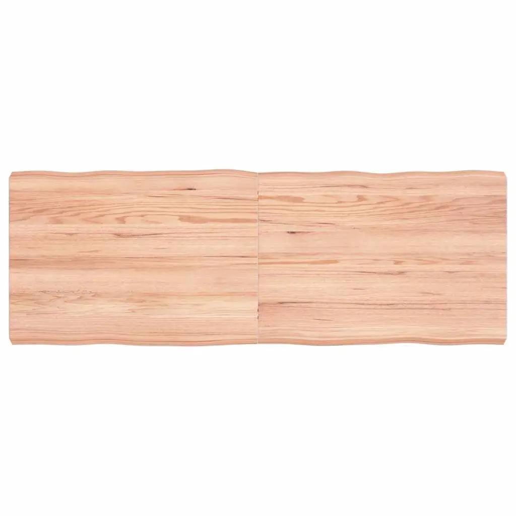Wooden Table Top Live Edge Solid Oak Light Brown 140x50cm Folding