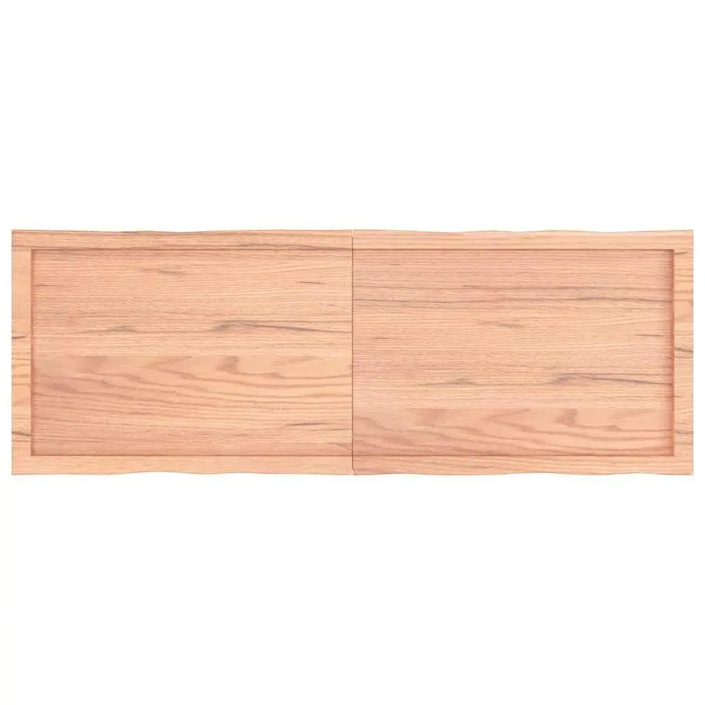Wooden Table Top Live Edge Solid Oak Light Brown 140x50cm Folding