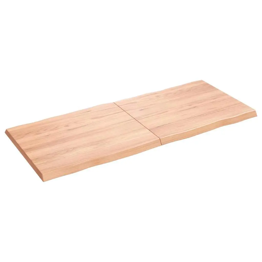 Solid Oak Wood Table Top Light Brown Live Edge Foldable 140x60cm