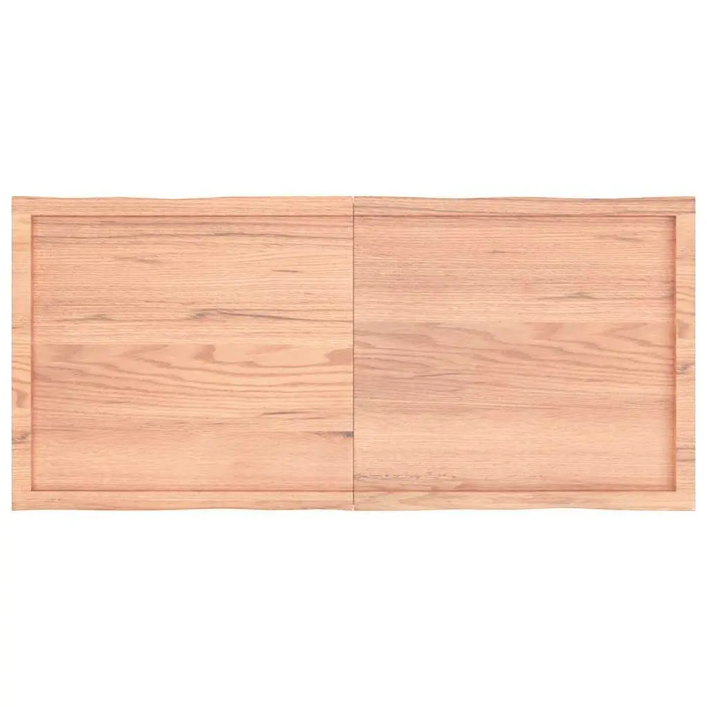 Solid Oak Wood Table Top Light Brown Live Edge Foldable 140x60cm
