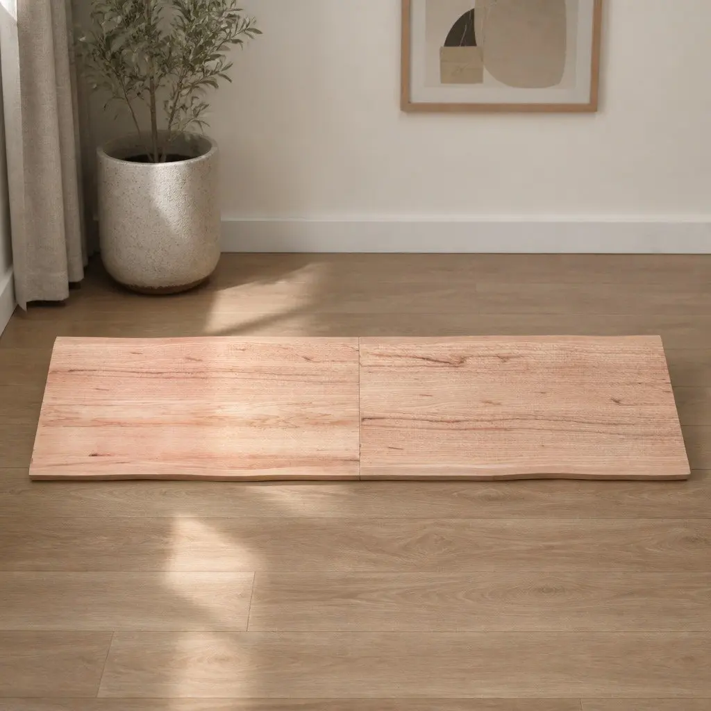 Wooden Table Top Light Brown 160x40cm Solid Oak Live Edge Foldable Replacement