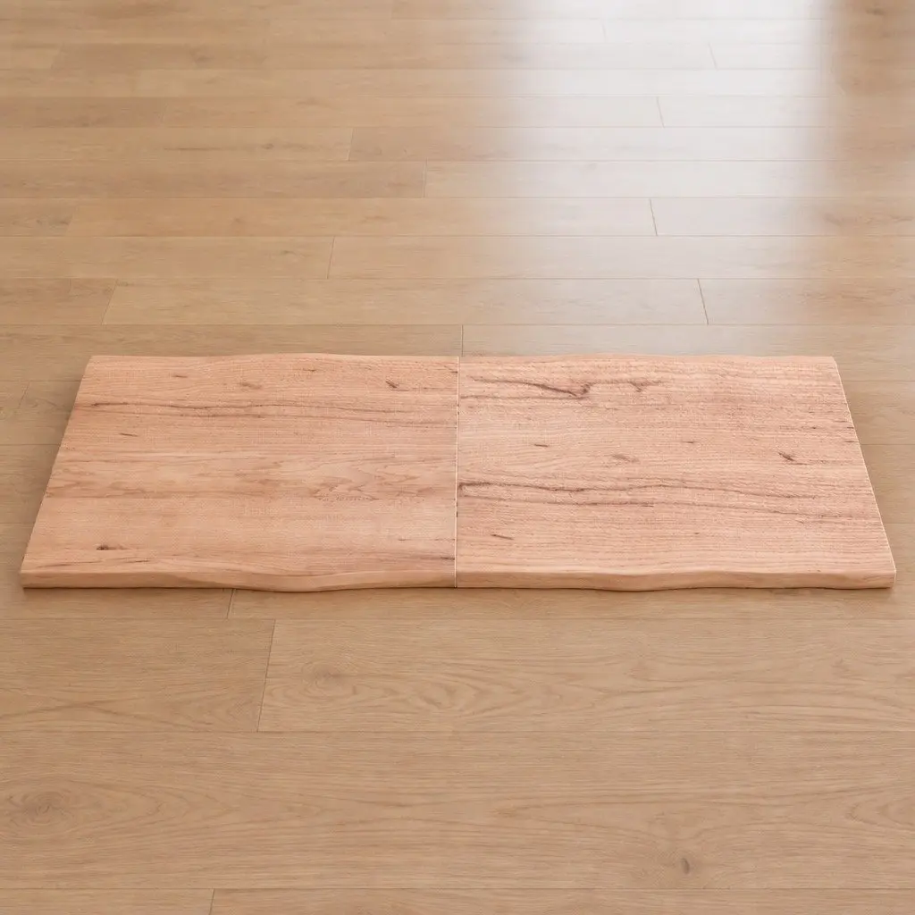 Solid Oak Wood Table Top Live Edge Foldable 160x60cm Brown