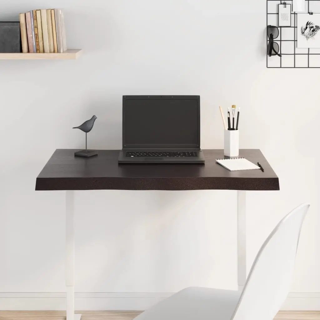 Dark Brown Oak Table Top 80x50cm