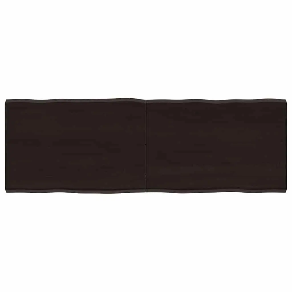 Solid Oak Wood Table Top Live Edge Dark Brown 120x40cm Foldable