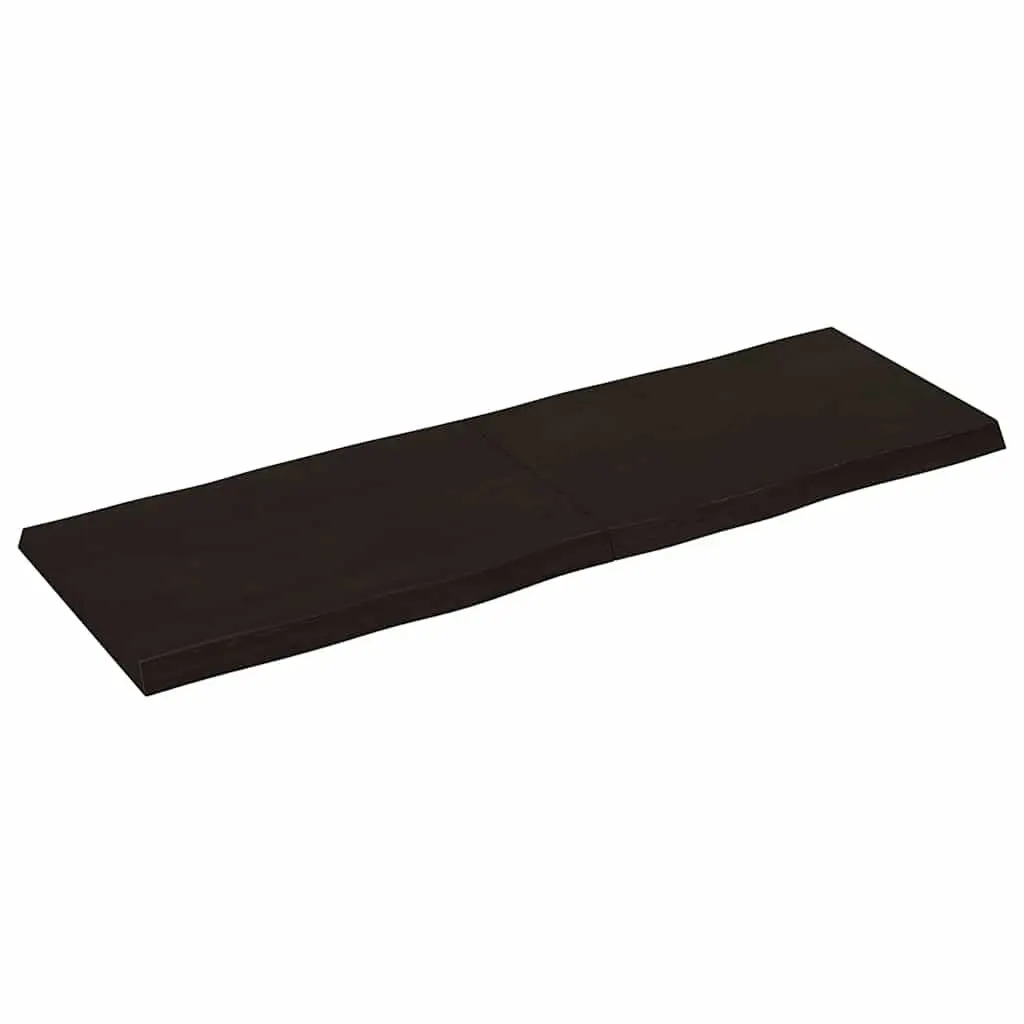 Solid Oak Wood Table Top Live Edge Dark Brown 120x40cm Foldable