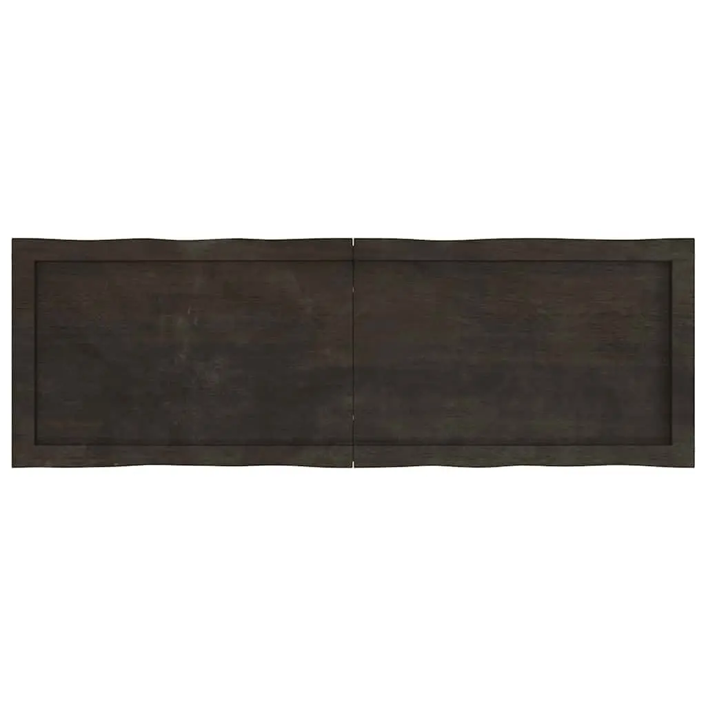 Solid Oak Wood Table Top Live Edge Dark Brown 120x40cm Foldable