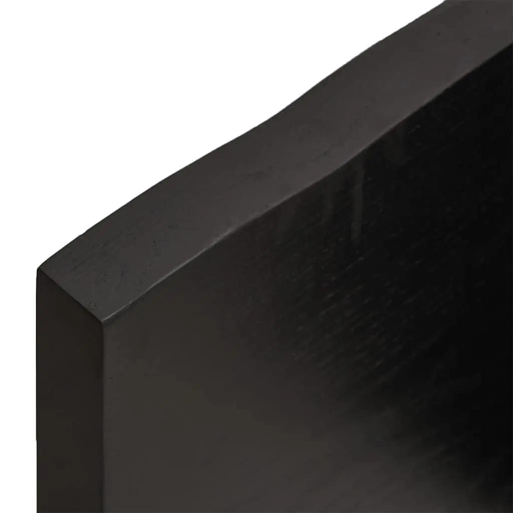 Solid Oak Wood Table Top Live Edge Dark Brown 120x40cm Foldable