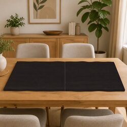 Dark Brown Wooden Table Top Live Edge Solid Oak 160x60cm Folding Design