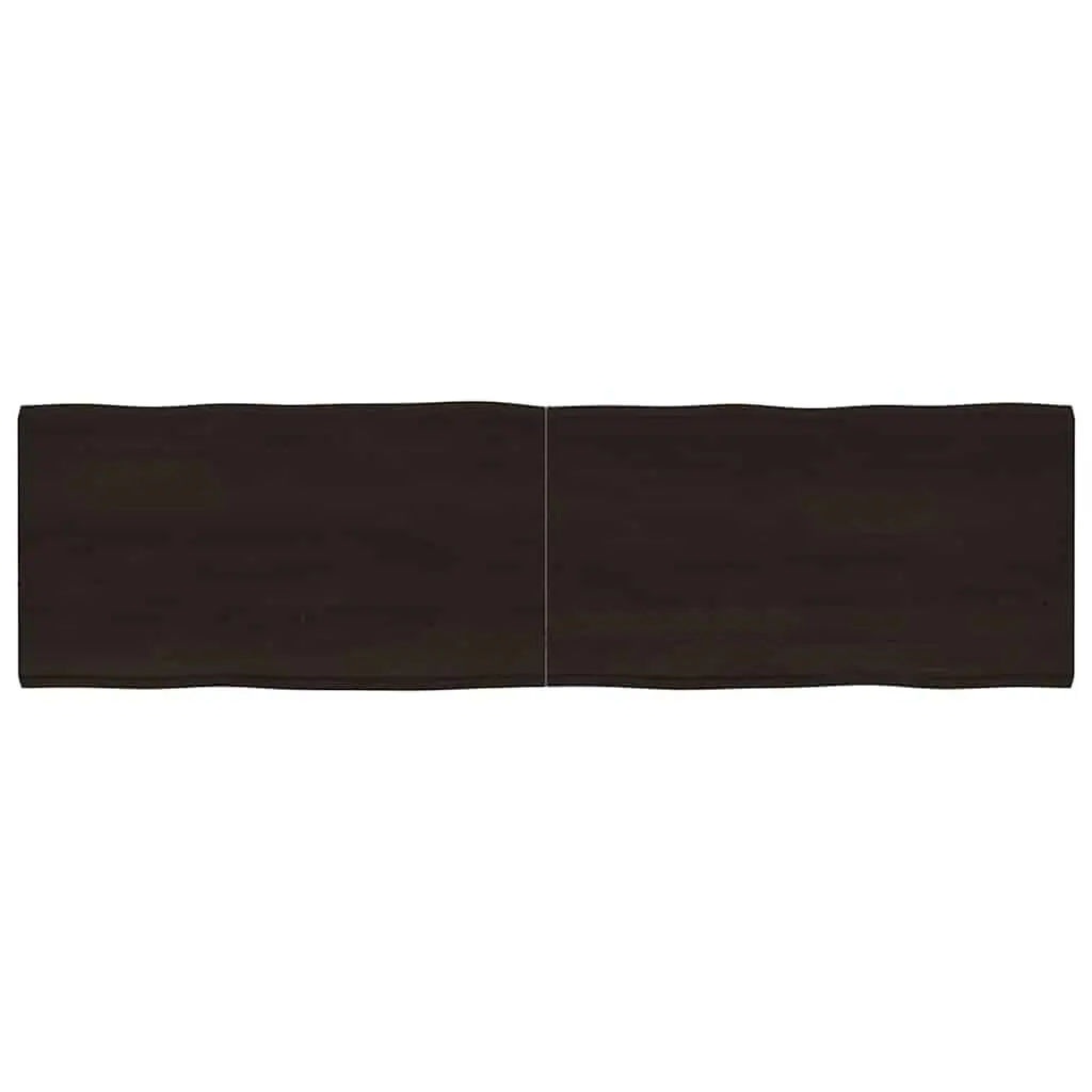 Wooden Table Top Solid Oak Dark Brown 180x50cm Live Edge Foldable