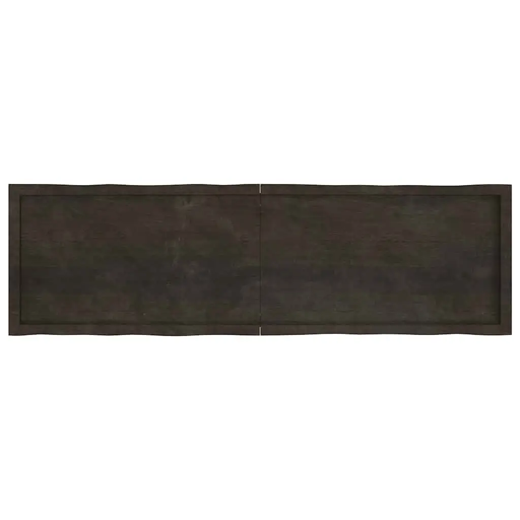 Wooden Table Top Solid Oak Dark Brown 180x50cm Live Edge Foldable