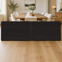 Wooden Table Top Dark Brown 180x60cm Treated Solid Oak Live Edge Foldable