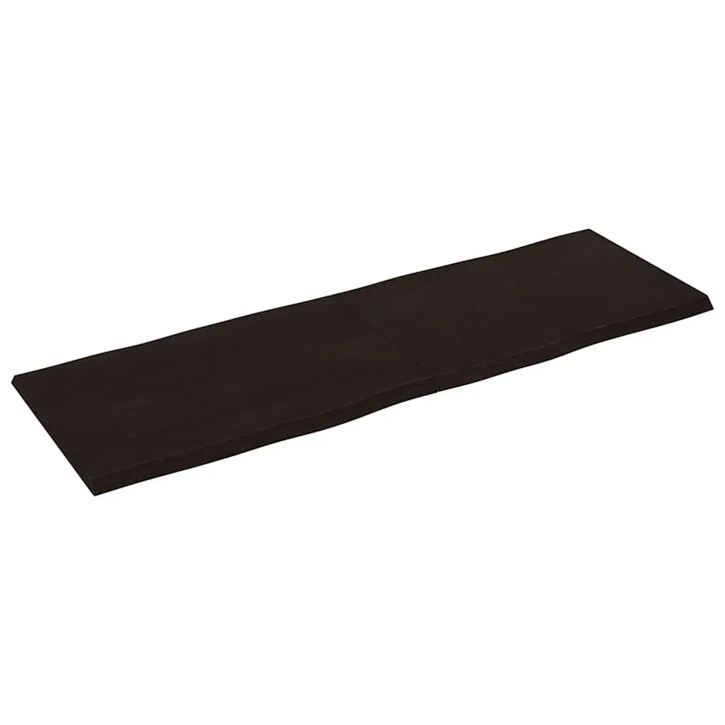 Wooden Table Top Dark Brown 180x60cm Treated Solid Oak Live Edge Foldable