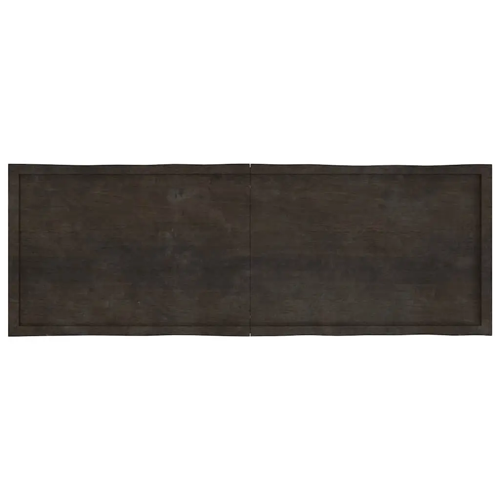 Wooden Table Top Dark Brown 180x60cm Treated Solid Oak Live Edge Foldable
