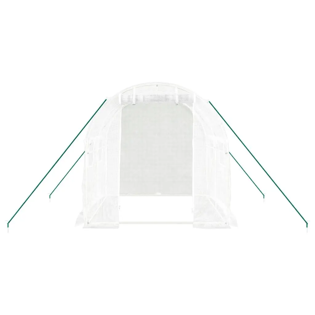 Greenhouse White Steel Frame PE Cover 2x2x2 m