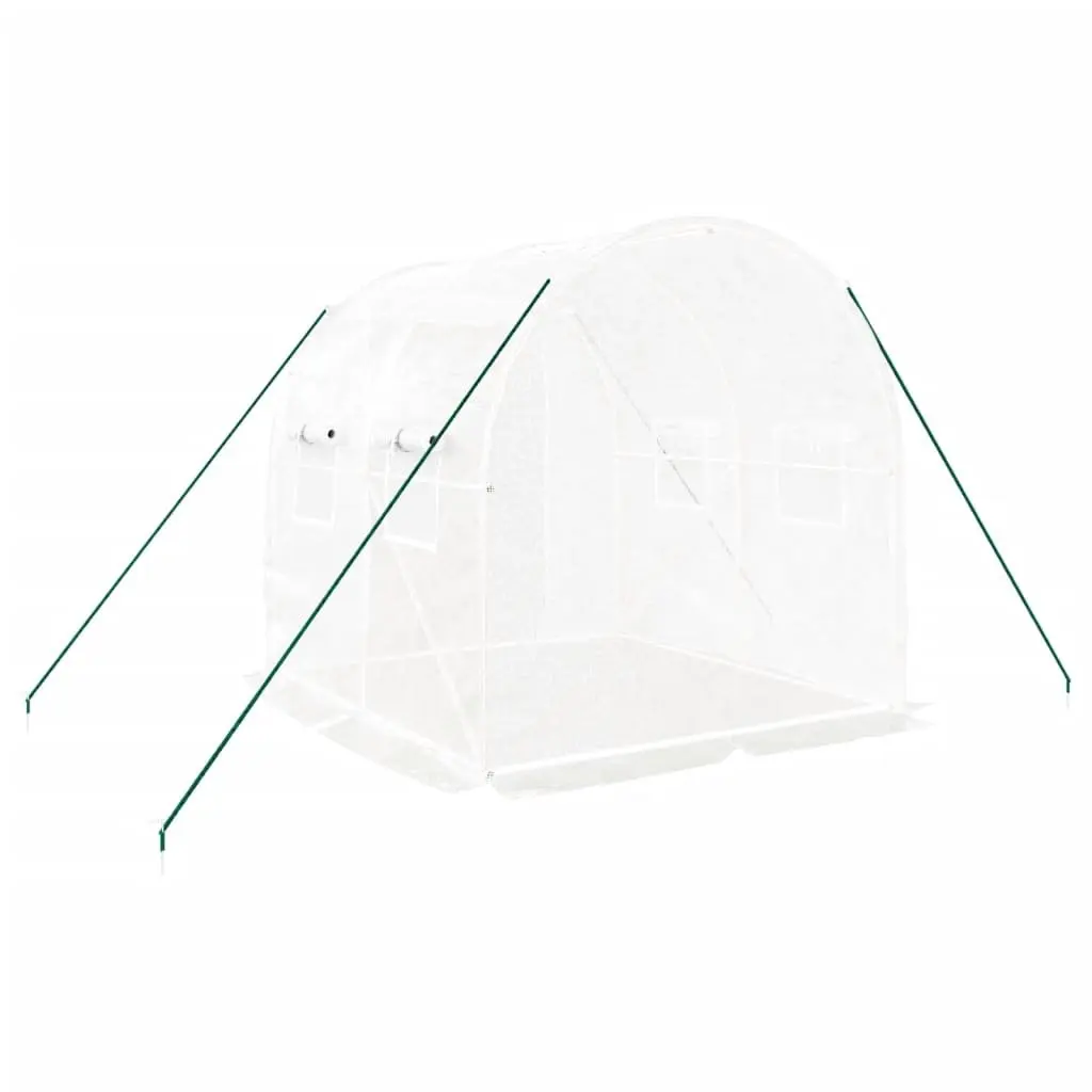 Greenhouse White Steel Frame PE Cover 2x2x2 m