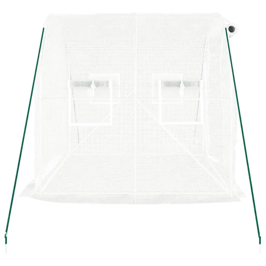 Greenhouse White Steel Frame PE Cover 2x2x2 m