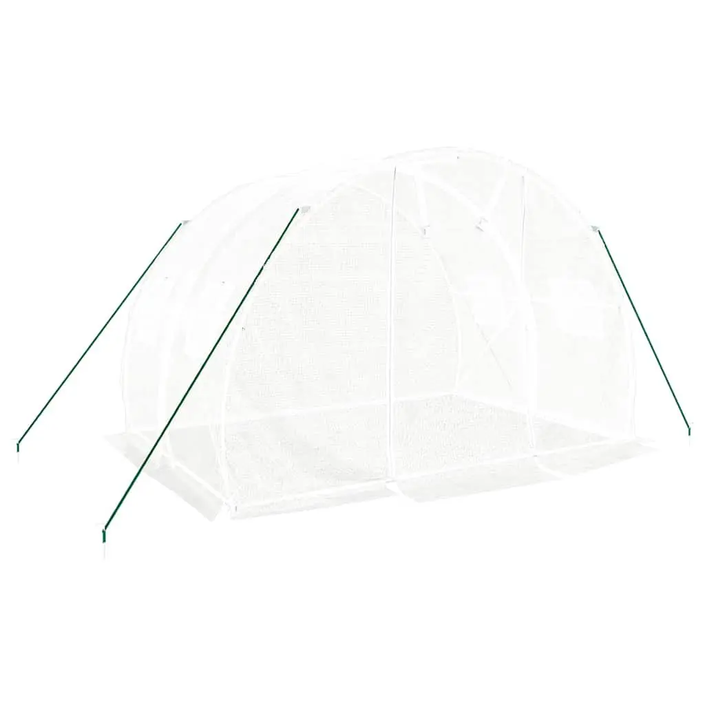 Greenhouse Steel Frame White 3x2x2 m PE Cover with Roll-up Door
