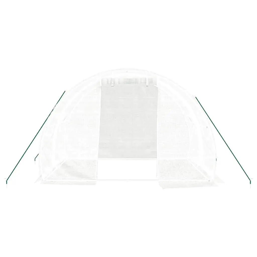 Greenhouse Steel Frame White 3x2x2 m PE Cover with Roll-up Door